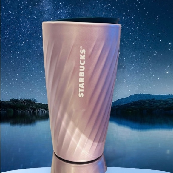 Starbucks Lilac Wavy Ceramic Tumbler Luster Swirl Iridescent Cup 12oz NWT 2023 - Picture 5 of 7